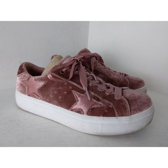 Madden Girl Shoes - Madden Girl Pink Starstruck Velvet Shoes Womens Size 8